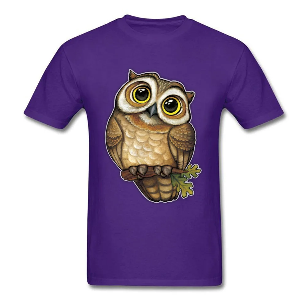 Golden Owl High Quality Men T Shirt Round Neck Short Sleeve 100% Cotton Fabric Tops Shirt Funny Tops T Shirt Drop Shipping Golden Owl purple