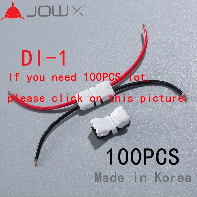 JOWX DI-1 10 шт. светодиодный свет 2 булавки встык 23 ~ 20AWG 0,3 0,5 SQMM для провода электрического кабеля Разъем Быстрый сращивания обжимной терминалы