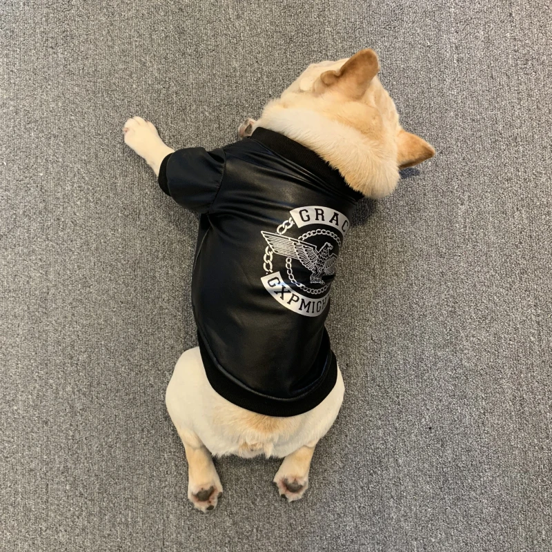 Мопс одежда зимняя французская одежда для бульдога кожаная куртка для собак наряд Шнауцер корги костюм для бульдога одежда для домашних животных