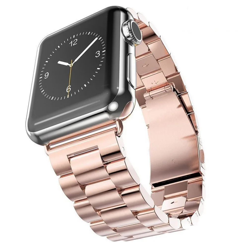 Ремешок из нержавеющей стали для наручных часов correa apple watch band 4, 40 мм, 44 мм, браслет из звеньев, ремешок для наручных часов montre, металлический ремень