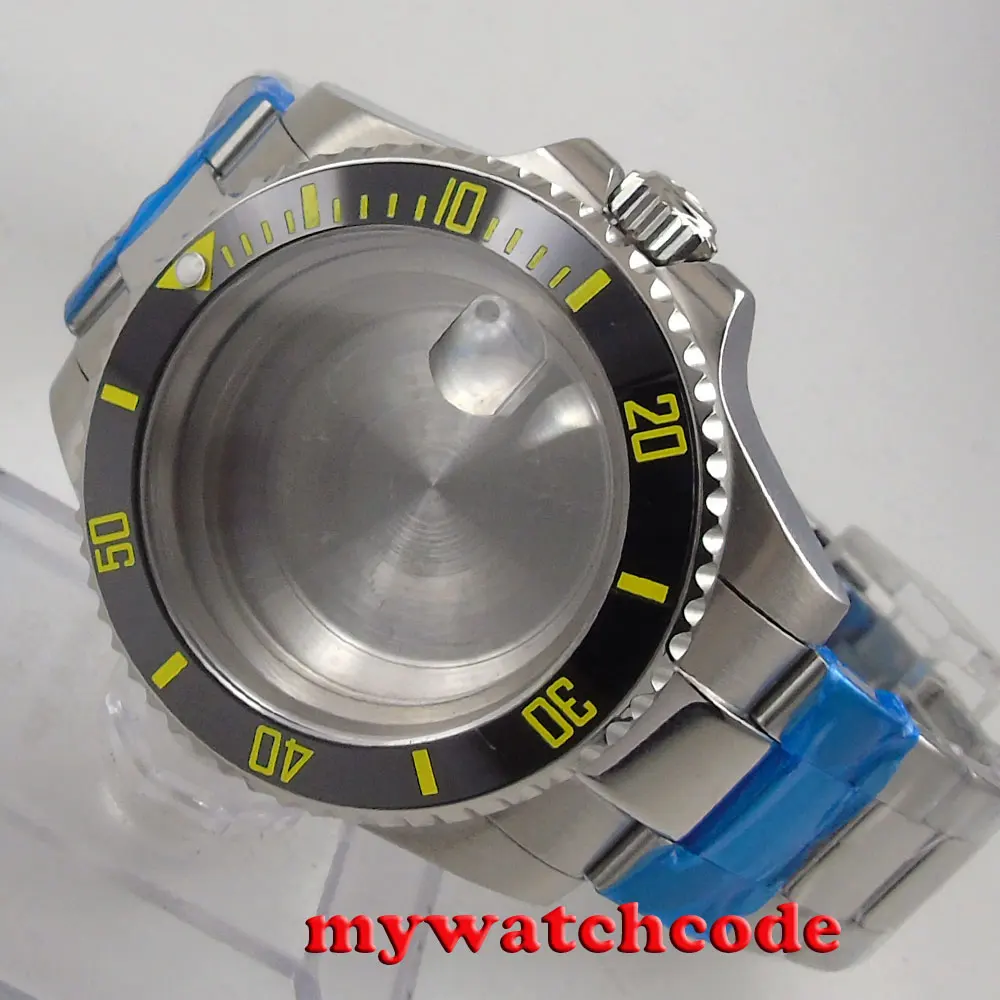 

40mm sapphire glass ceramic bezel Watch Case set fit 2824 2836 MOVEMENT C118
