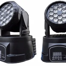 Светодио дный 2 XLOT 18x3 Вт RGB LED мини перемещение головы луч мыть пятно света этап диско DJ Professional Show освещение эффект Вечерние