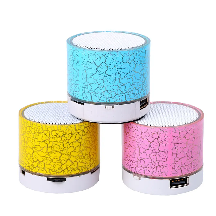 

Unique Crack Mini Speaker LED Mini Wireless Bluetooth Speaker TF USB Portable Musical Loudspeakers For phone PC with Mic