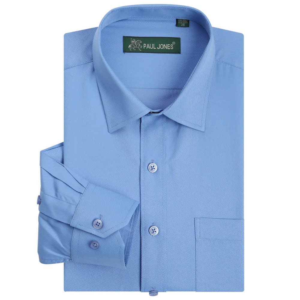 Длинный рукав саржа Мужская рубашка морщин стойкие повседневные рубашки для бизнеса, торжественных случаев рубашка Camisa Hombre chemise homme masculina