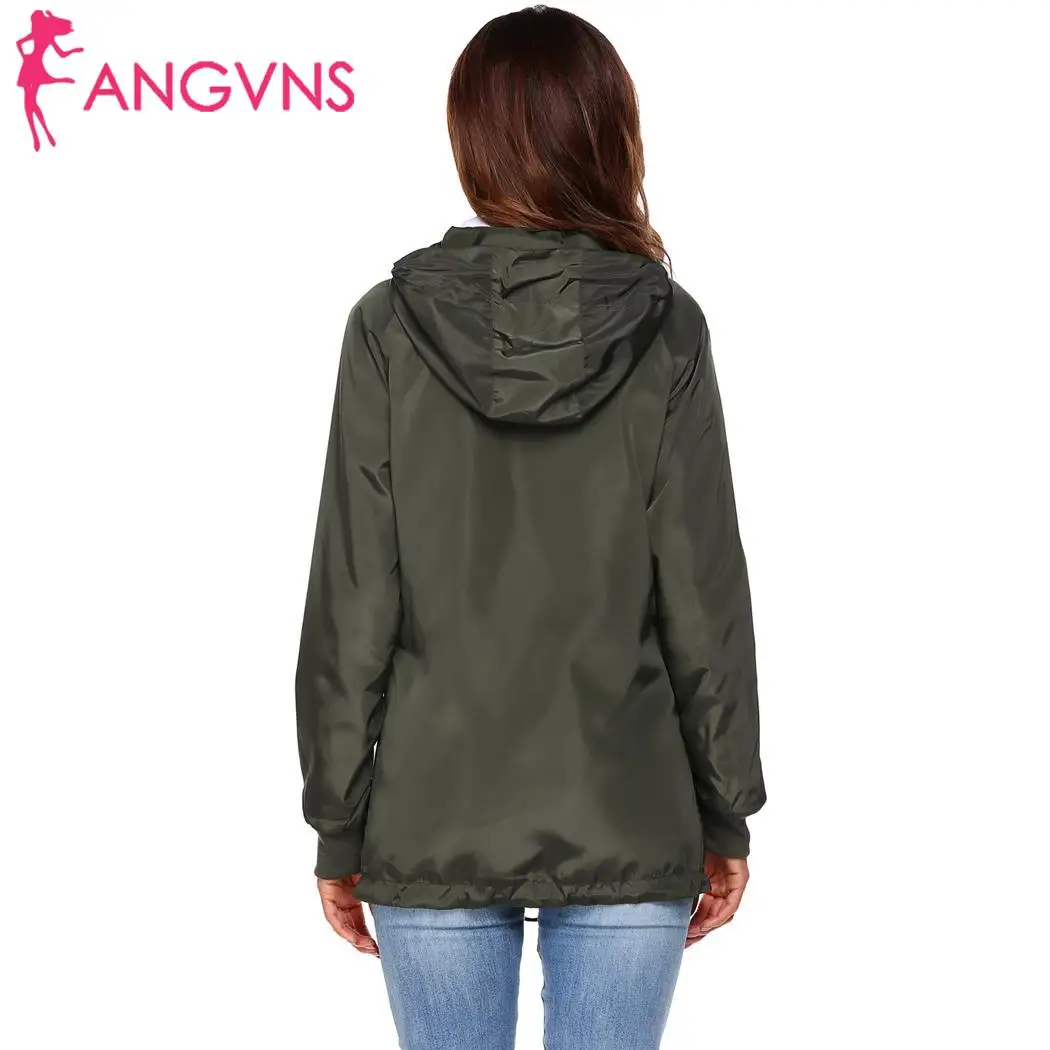 61 Printemps Buste Hauteur zip Veste Black Taille Femmes Léger À 93 Long Manches 176 army Cm Hanche Casual Avant Capuchon Automne Green 86 PTnUwa