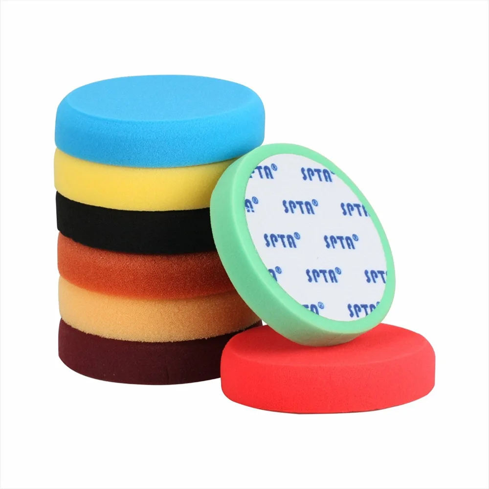 SPTA 6"/150mm Buffing Sponge Compound Polishing Pads Kit Buffing Pad For Car Buffer Polisher