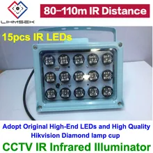 Lihmsek массив ик осветитель инфракрасная лампа 15 шт. высокая мощность 30 вт ArrayLed ик светильник открытый водонепроницаемый ночное видение для CCTV Cam
