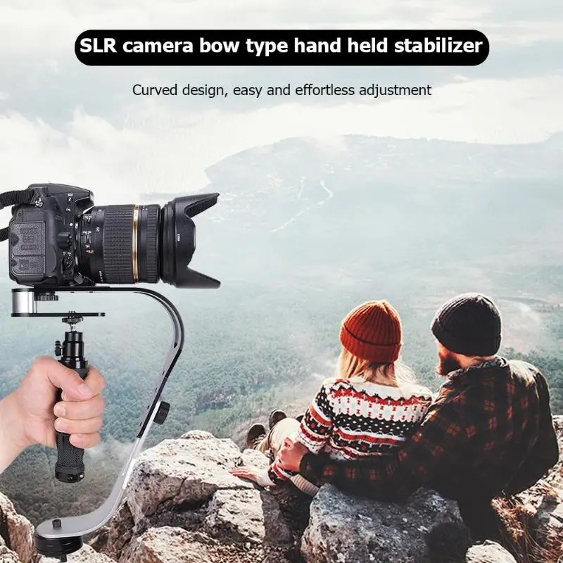 Лук тип камеры ручной DV видеокамера Стабилизатор для Gopro DSLR SLR цифровая камера Спорт DV алюминиевый Стабилизатор камеры