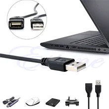 3FT 1M Black USB 2.0 Extension Cable Lead Cord Extender Male to Female for Cell Phone & Computer & Laptop