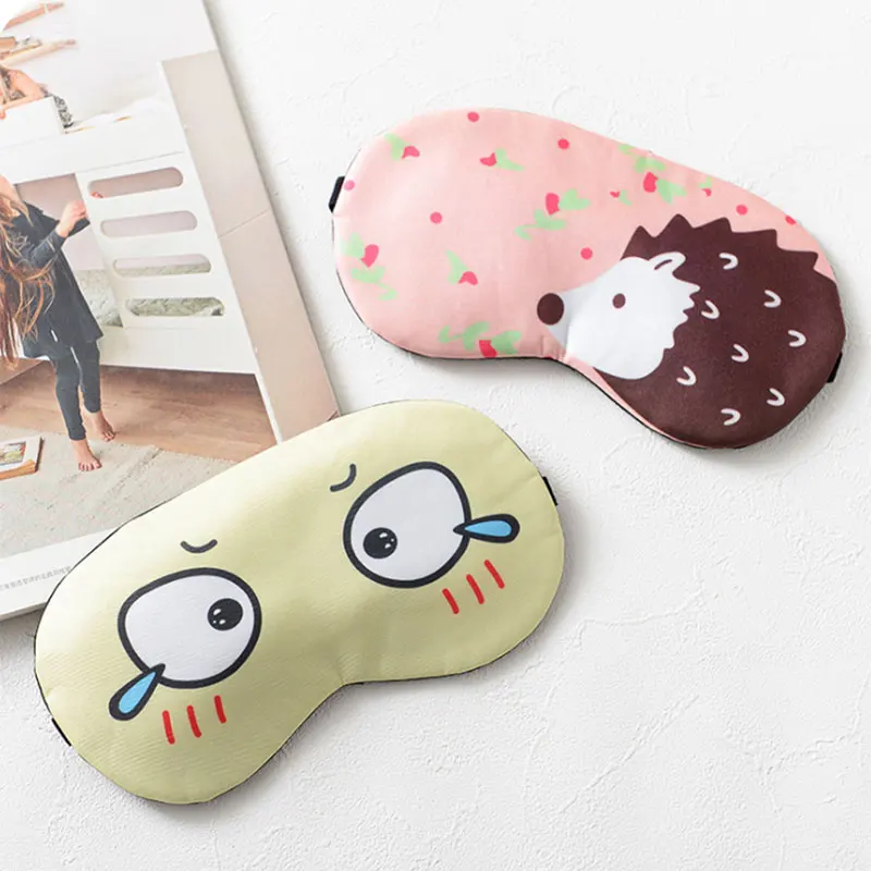 

Men Women Summer Sleep Mask Eyepatch Rest Travel Relax Aid Blindfold Ice Cover Cute Pattern Eye Patch Sleeping Eyeshade