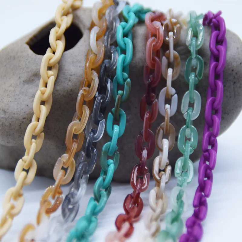 

2018 Handmade Colorful Acrylic Bag Strap Wholesale Obag Handle Purse Frame Hanger Resin Bag Parts Accessories Plastic Chain