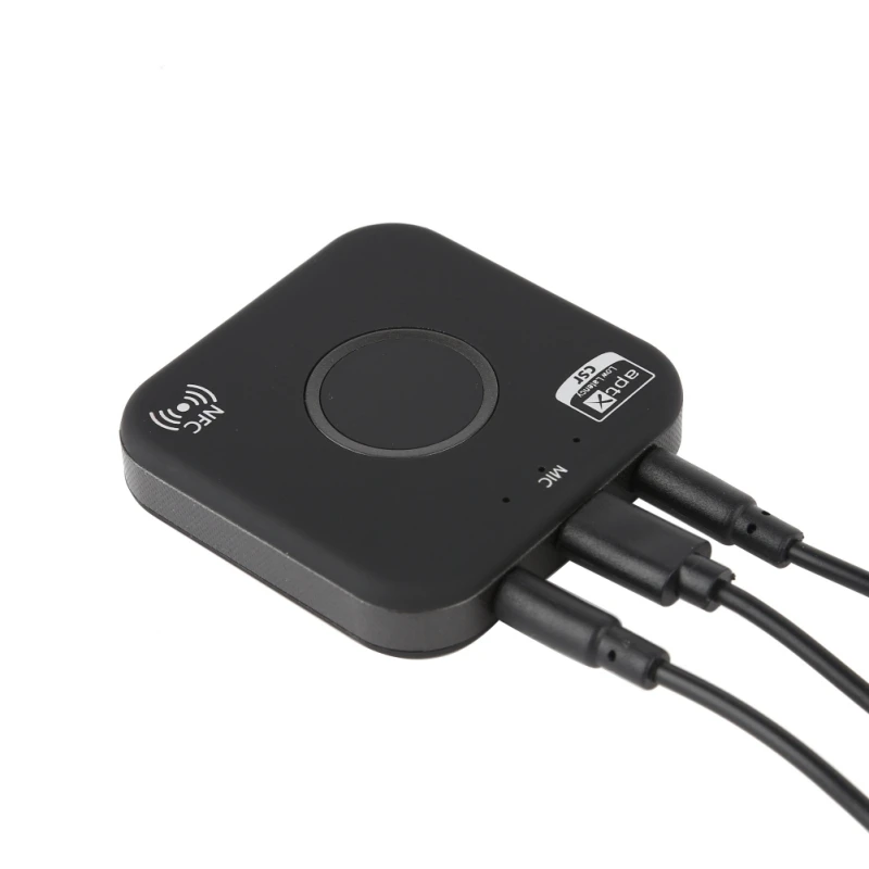

Wireless Bluetooth Transmitter Receiver Adapter 3.5mm Audio APT-X NFC CVC6.0 Built-in Microphone AUX Out for Phones iPad PC TV