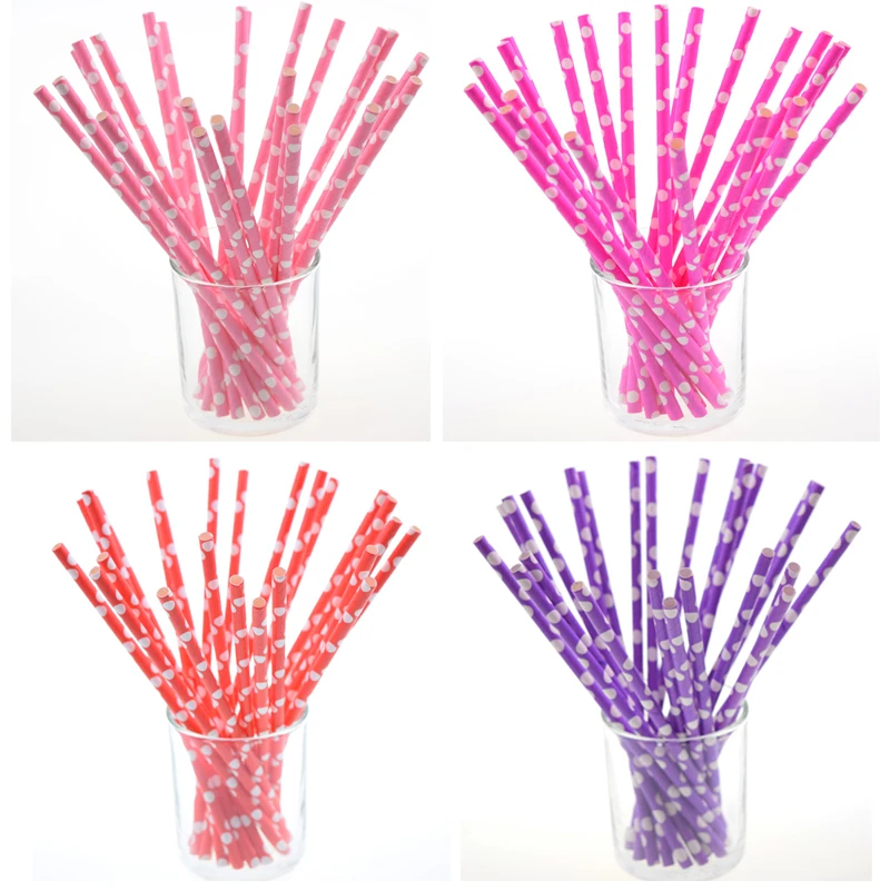 

500pcs/lot Paper Drinking Chevron Straws Polka Dot Pink Baby Shower Boy Girl Kids Birthday Wedding DIY Party Supplies Xmas Decor