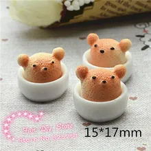 Смола 3D пирог в виде медвежонка конфеты для украшения 15*17 мм 50 шт./лот