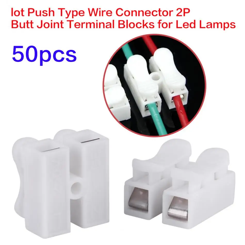 Блоки клеммных колодок для светодиодных ламп 50 шт./лот 2P|led connector 2p|connector for ledled wire |