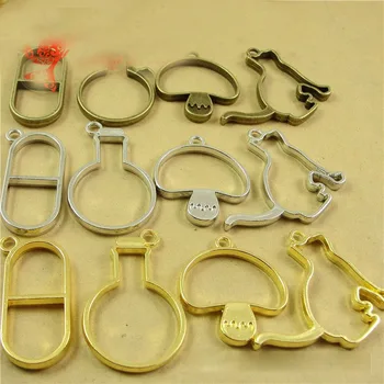 

MINGXUAN 10pcs Cat moon shape Metal Frame Pendant Bezel Setting Cabochon Setting UV Resin Epoxy Resin Charm Jewelry Findings