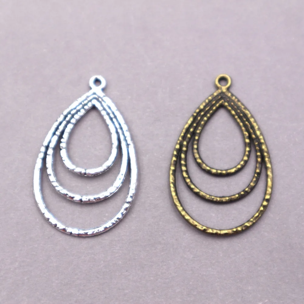 

18pcs Tibetan Silver Plated Water droplets Charms for pendant necklace DIY 35*21*1.5mm