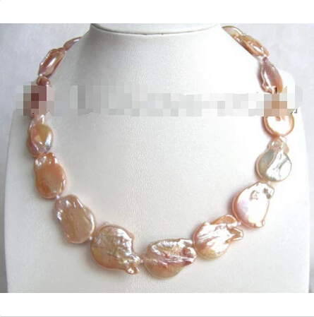 

GREAT big 20mm pink nautral southsea Reborn keshi pearls necklace b1227^^^@^Noble style Natural Fine jewe FREE SHIPPING