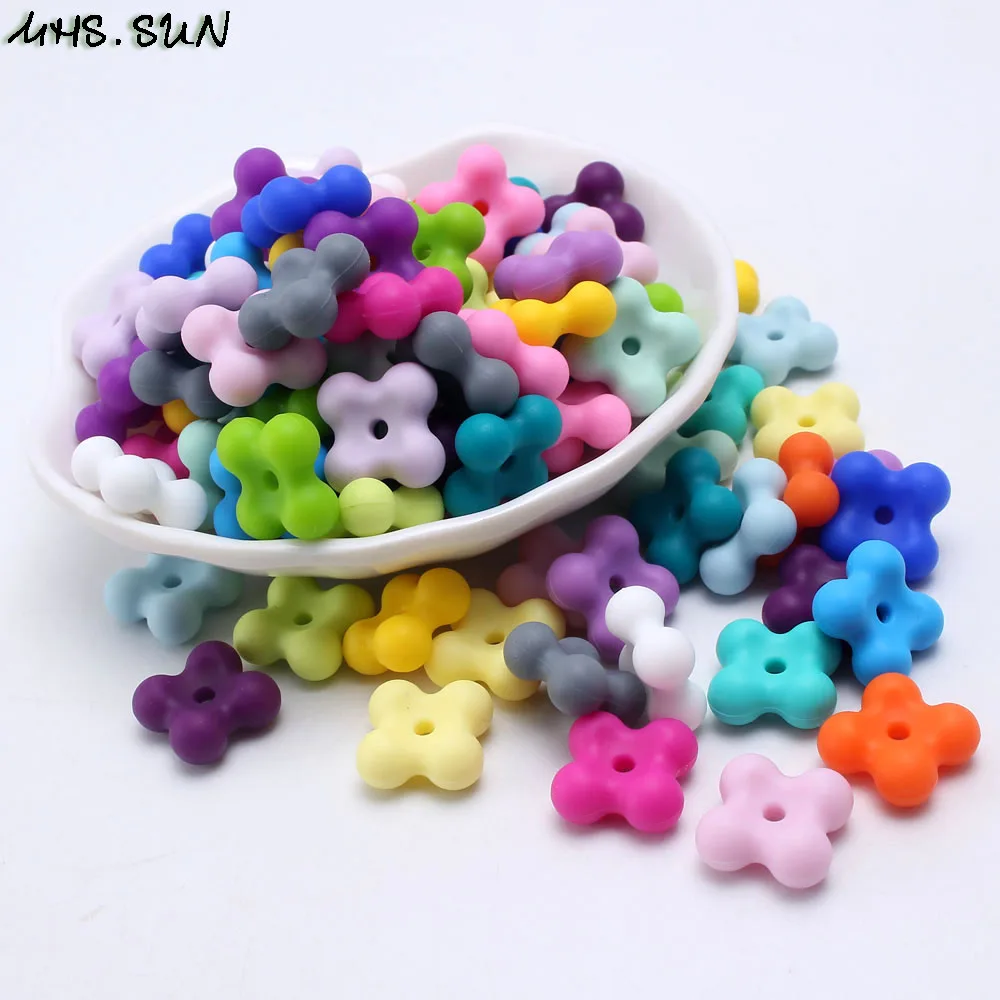 

MHS.SUN Silicone Teething Beads Safty Chewing Nursing Baby Food Grade Jewelry For DIY Necklace Teether Toys Make BPA Free