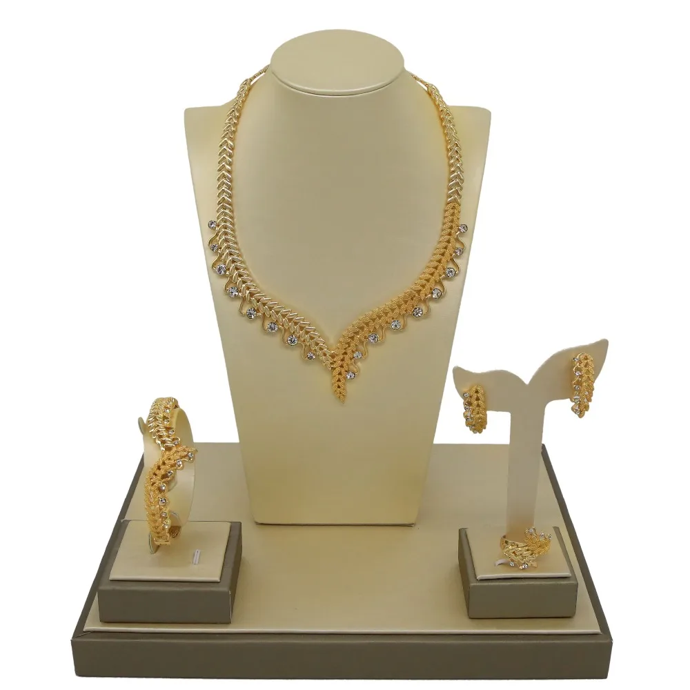 

Yulaili New Arrival Africa Jewelry Design Simple Unique Necklace Four Sets For Women Wedding Party Occasion