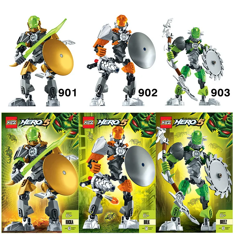 

Avengers Bionicle Hero Factory 5 Star Rocka Bulk Breez Robot Building Block Brick Toys for children Compatible with