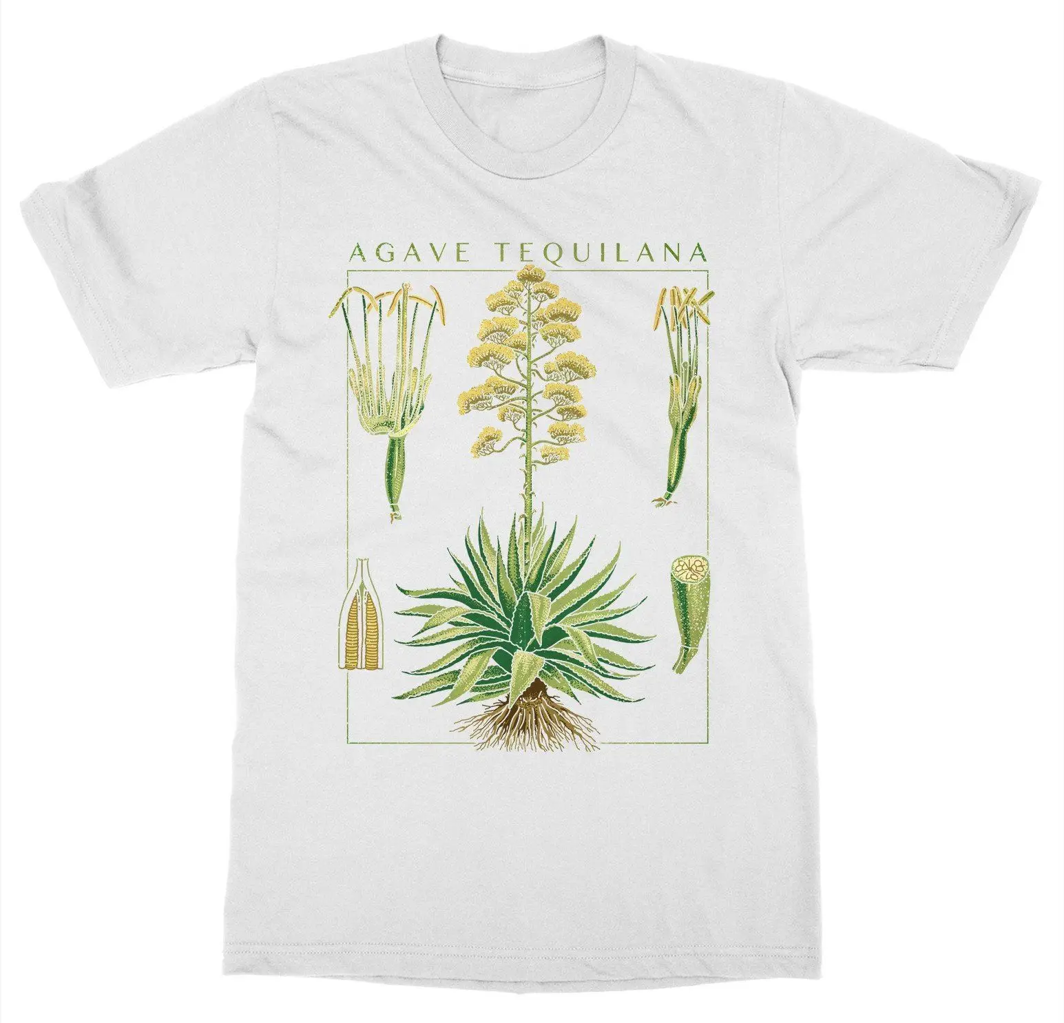 Short Sleeve For Men Clothing Summer Tequila T Shirt Agave Botanical Garden Plant Print Art Botany Bloom Fruit Flower Tee Shirt T Shirts Aliexpress