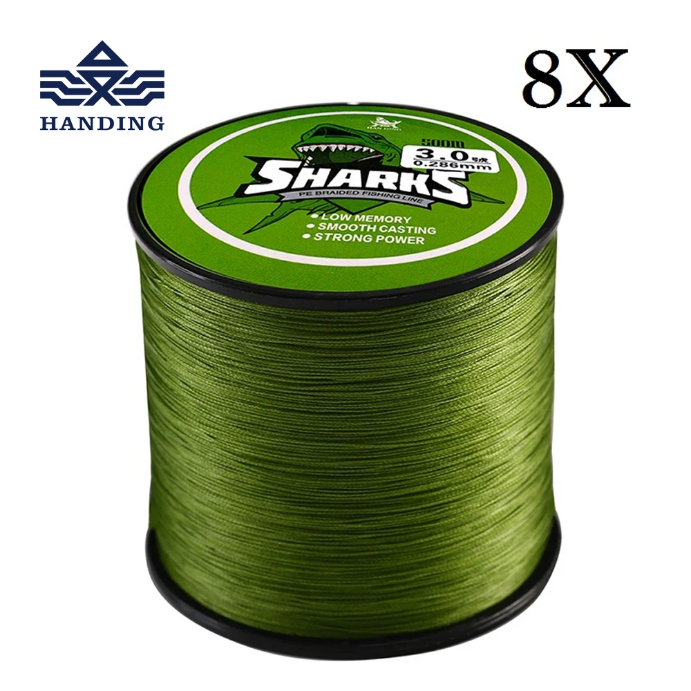 

Handing 500M 8 Strands Multifilament super Strong braided Fishing Line 18LB-96LB PE line carp Fishing cord Fishing accessories