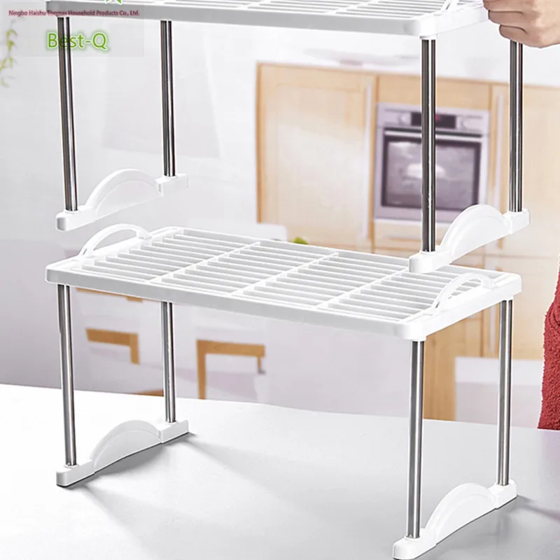 Free Shipping Stacking Shelves Desktop Plastic Kitchen Storage Desktop Plastic Kitchen Storage