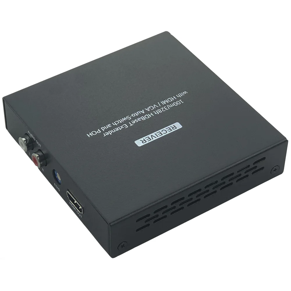 HDmatters Профессиональный 2-в-1 VGA HDMI HDbaset HDMI удлинитель с L/R стерео аудио выход PoH HDbaseT до 100 м