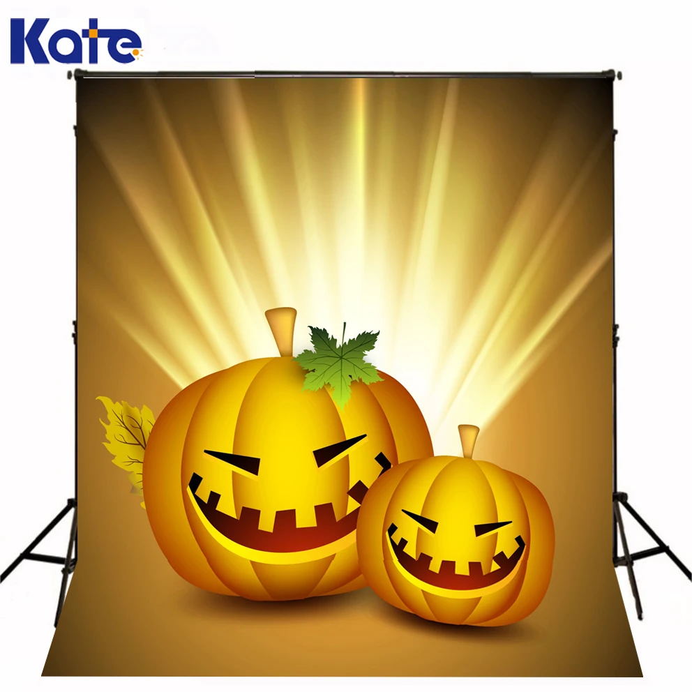 

KATE photography backdrops of happy halloween yellow lantern pumpkins background ghost skull holiday photo for studio