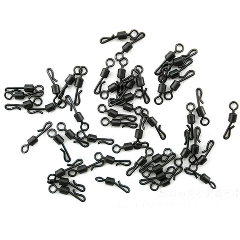 100PCS Fishing Swivels American Rolling Swivel Solid Rings Fishing Hook Connector Accessories pesca #2M10 (5)