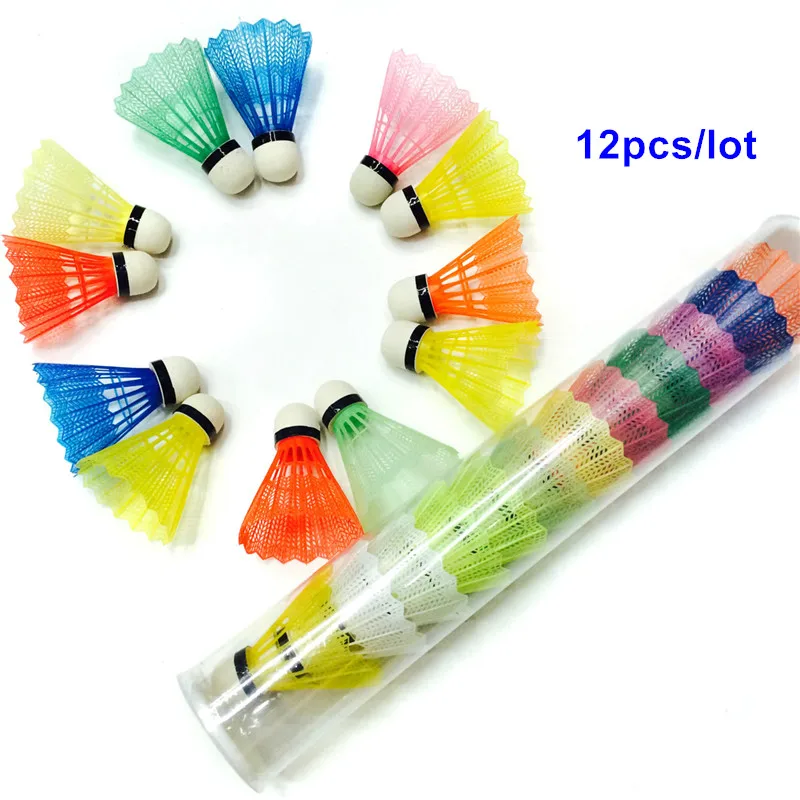 Обычные недорогие продукты 12 шт. нейлоновые шарики для бадминтона Волан прочные птички пластиковые для спортивной игры тренировочный цвет