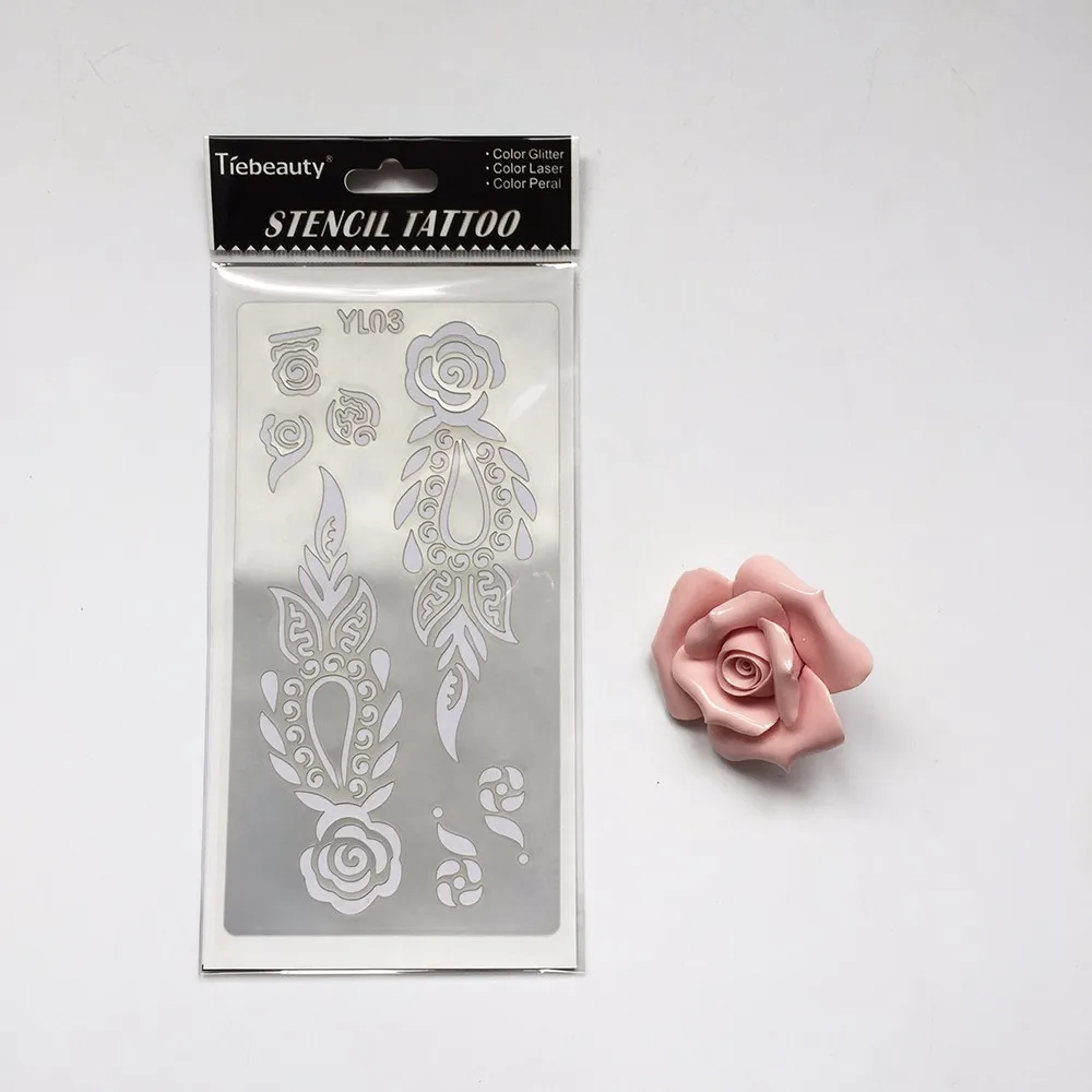 1 Sheet Professional Flower Tatoo Template Henna Body Art Tattoo Stencil YL03 Mehndi Sexy Women Men Body Painting Tattoo Sticker