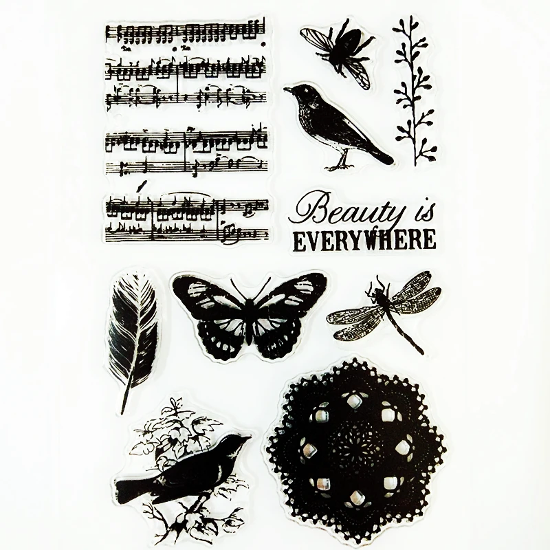 

YLCS234 Flower Silicone Clear Stamps For Scrapbook DIY Album Paper Card Decoration Embossing Folder Rubber Clear Stamp 11*16cm