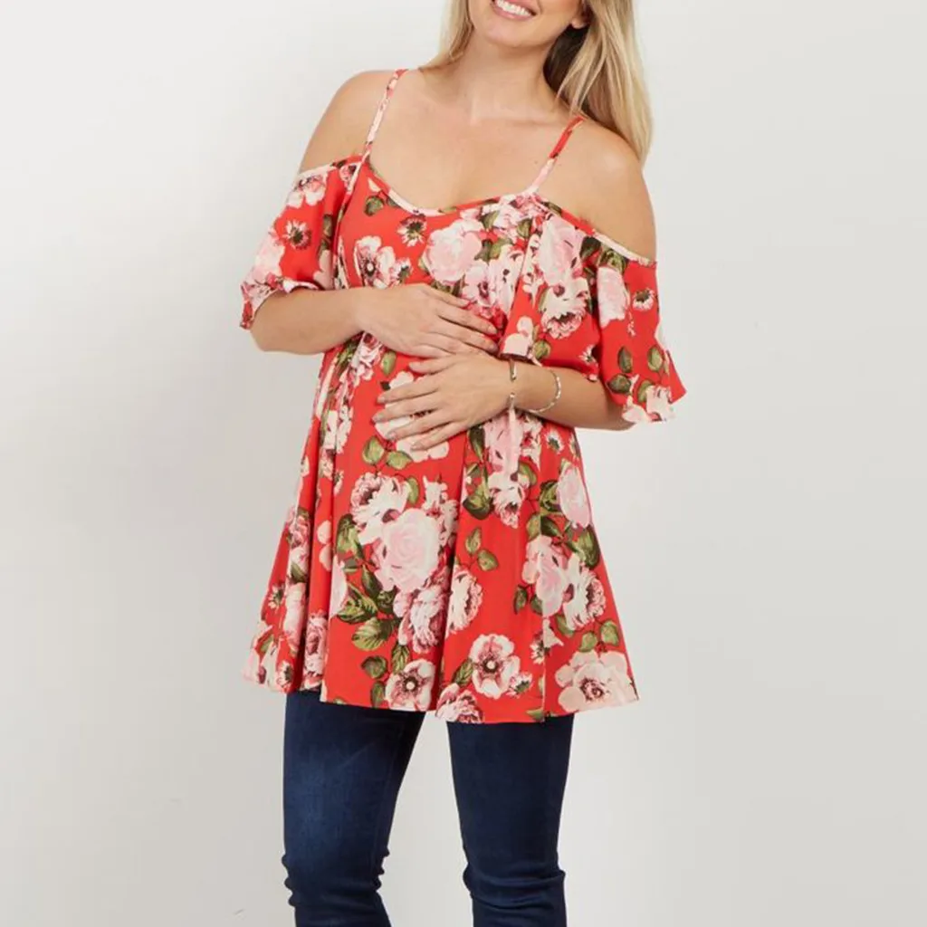 Модная женская рубашка для беременных без рукавов кружевной Цветочный Рисунок сарафан для грудного вскармливания рубашка для беременных Одежда zwangerschapsjurk