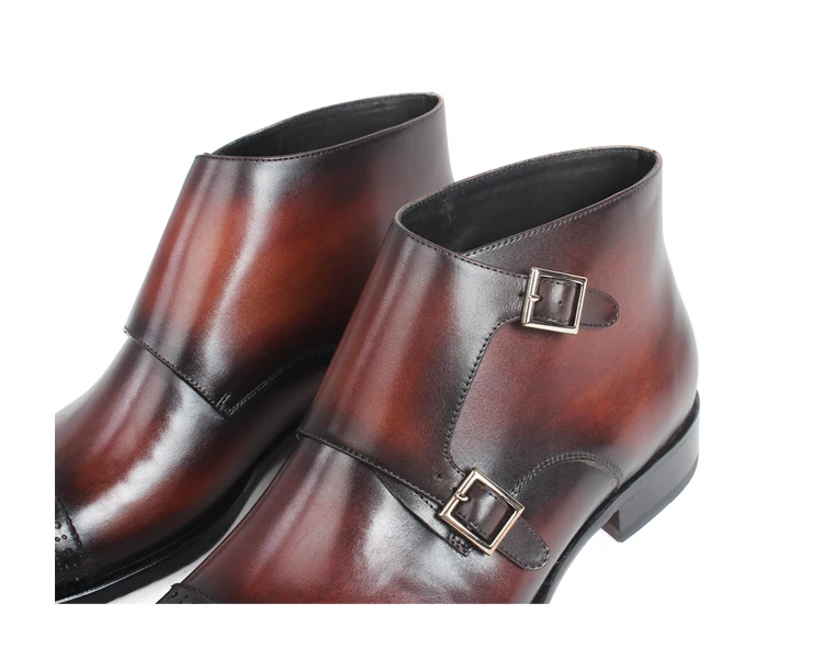 VIKEDUO/ г.; осенние ботильоны с перфорацией типа «броги»; мужские коричневые ботинки ручной работы на заказ; обувь из натуральной кожи; botas hombre; Свадебная обувь для офиса