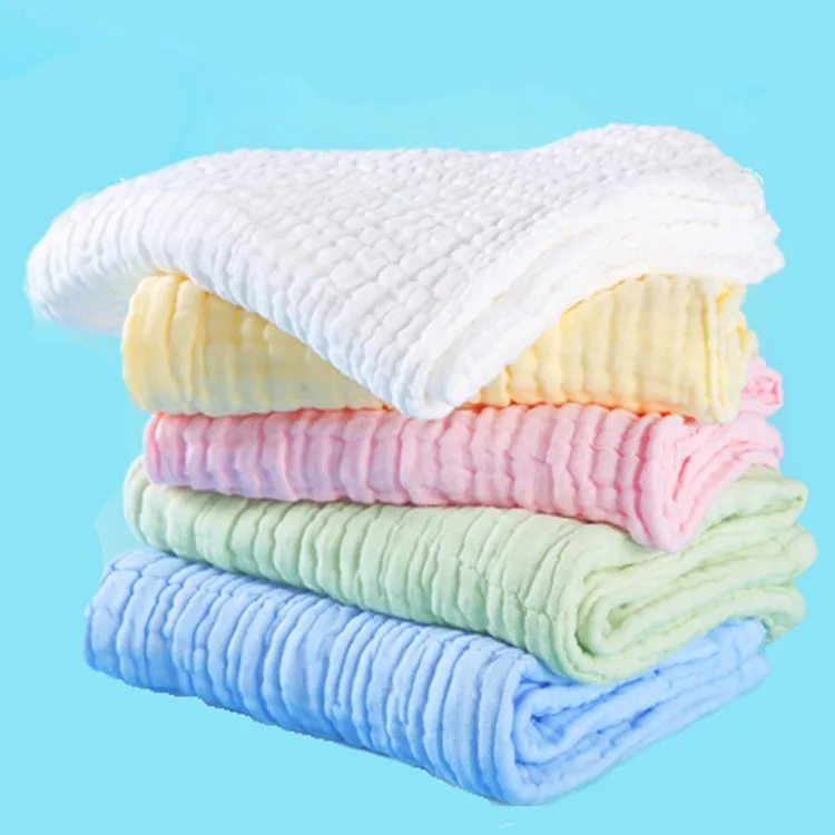10pcs/lot 6 layers Baby Bibs Gauze Muslin Baby cloth Face Towel Baby