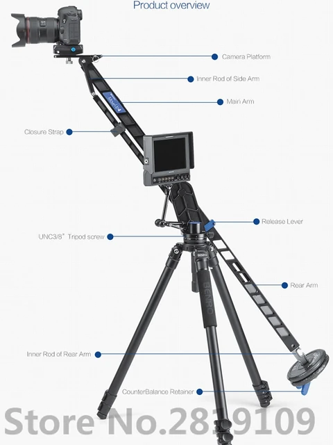 $632,22 Benro MoveUp4 Travel Video Jib crane Professional Auminium Portable Pro DSLR Video Camera Crane Jib