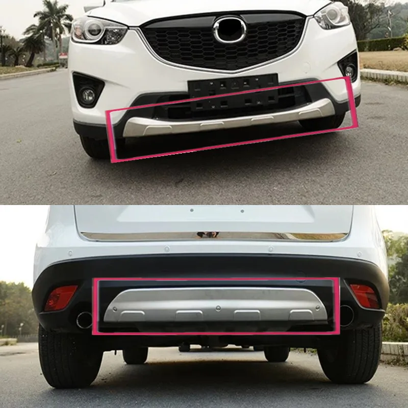 Car styling 2pcs Stainless steel Front and Rear Bumper Skid Protector