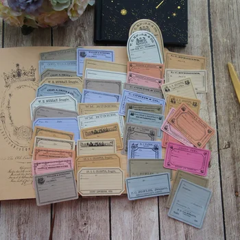 

44pcs Retro Message Part Style Paper Sticker Scrapbooking DIY Gift Packing Label Decoration Tag