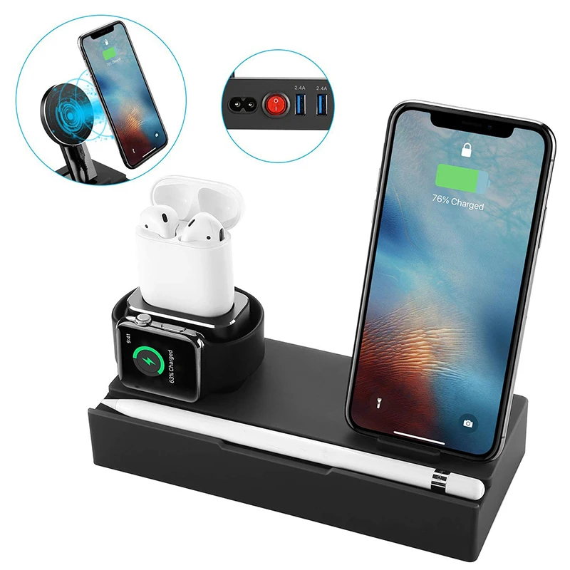 Multi Function Nightstand QI Wireless Charger For Iphone ...