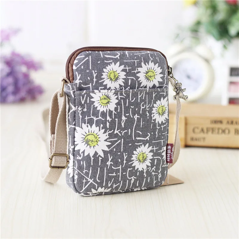 Женский кошелек из парусины с мультяшным принтом мини сумка для телефона Bolsa Carteira