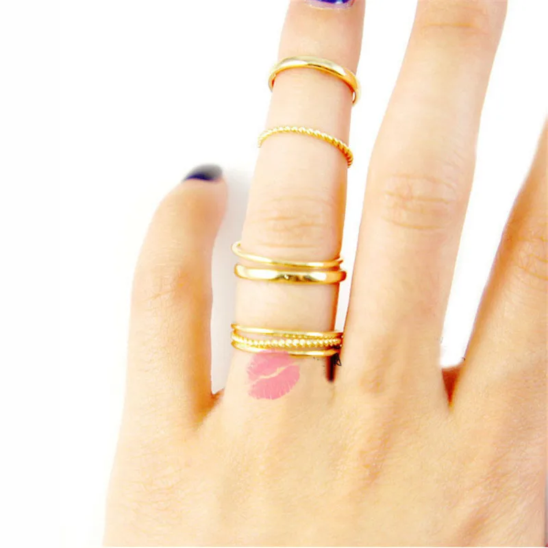 

Multilayer Rings Design DIY Silver Gold Color Metal Chain Connected Finger Joint Rings For Women Punk Jewelry