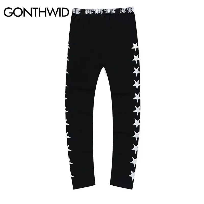 

GONTHWID Compression Tight Fitness Legging Pants Joggers 2019 Mens Star Printed Elastic Leggings Trousers Base Layer Pants