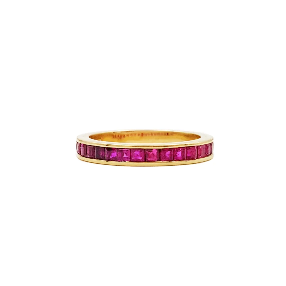 

Lii Ji 14k Gold Fashion Simple Natural Ruby Ring CN size 13.5