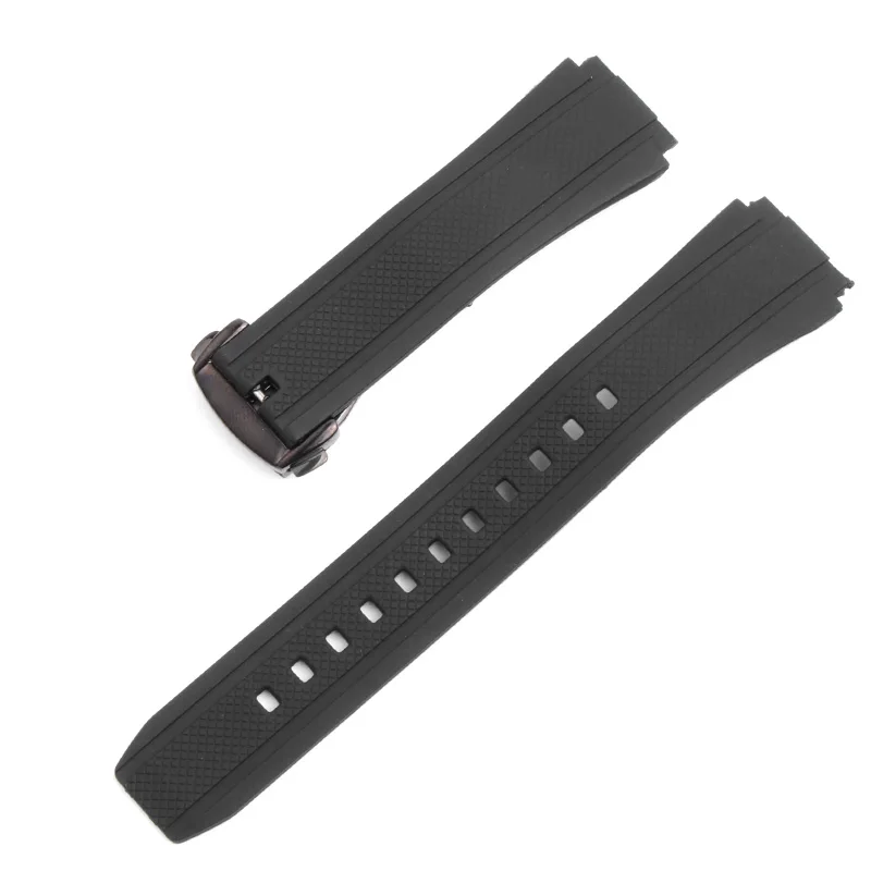 black Black buckle Качественный черный силиконовый резиновый ремешок для серии Edifice, EF-552 Ремешки для наручных часов, мужские часы, браслет из нержавеющей стали с пряжкой 25*20 мм - Цвет ремешка: black Black buckle