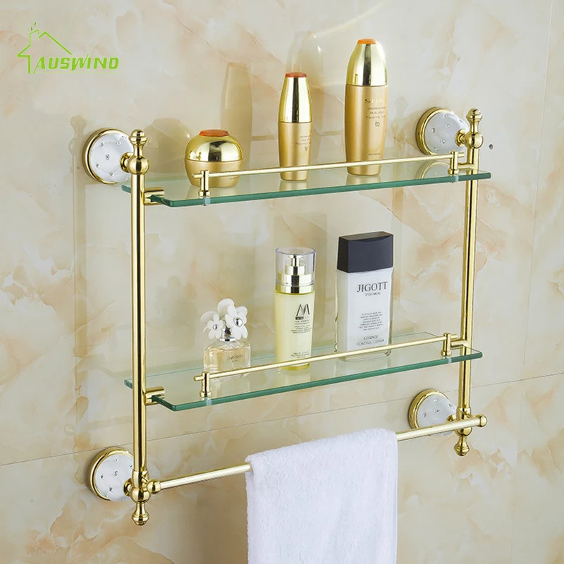Diamond&Stars Bathroom Accessories Sets Crystal Brass Gold Bathroom Hardware Sets Wall Mounted Bathroom Products