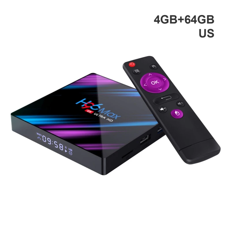 H96 MAX RK3318 Smart tv BOX Android 9,0 4 Гб 64 Гб Четырехъядерный 4 K светодиодный экран 2,4G/5G Wifi комплект bluetooth Top Box 2G 16G tv Stick