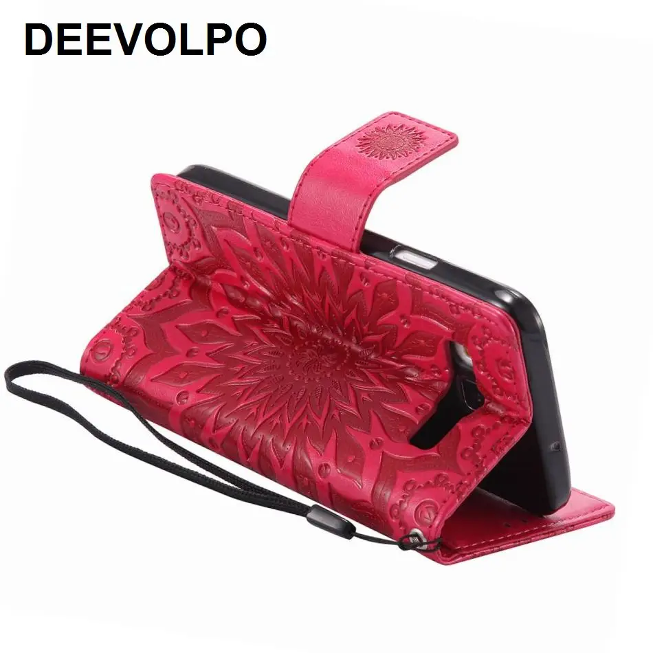 

DEEVOLPO Sunflower Flip Case For Samsung Galaxy J3 Emerge J5 J7 A3 A5 2015 2016 2017 Prime J120 G360 G530 Leather Wallet DP128