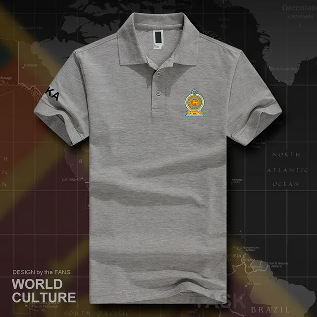Sri Lanka Lankan polo shirts men short sleeve white brands printed for
